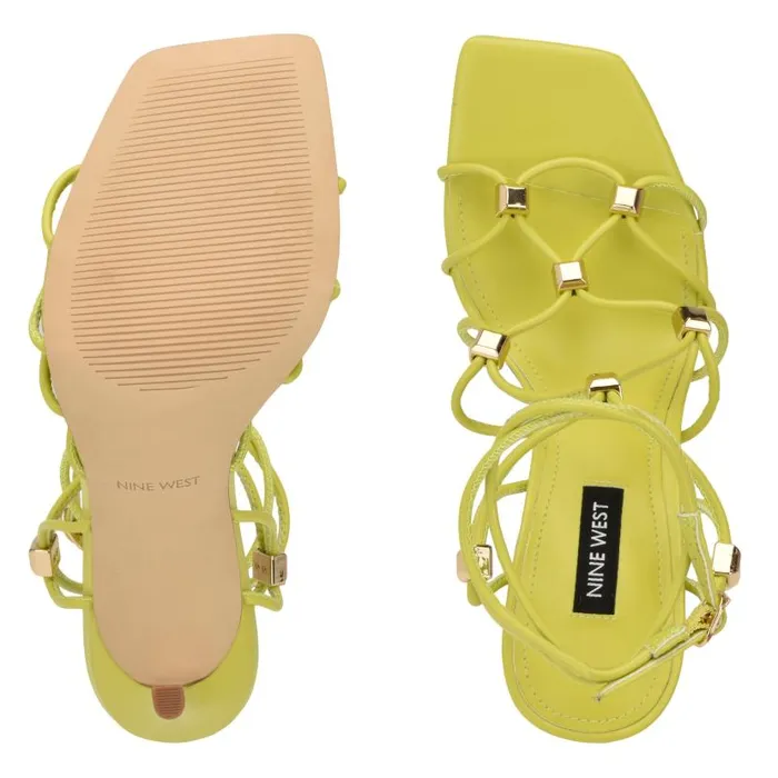 Tenor Ankle Wrap Heeled Sandals Lime Women Nine West Sandals