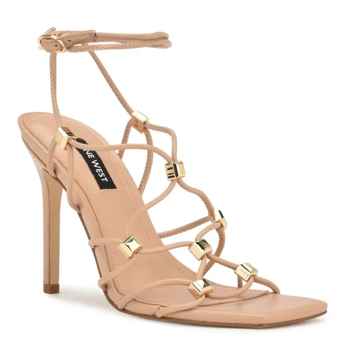 Tenor Ankle Wrap Heeled Sandals Warm Blush Women Nine West Sandals