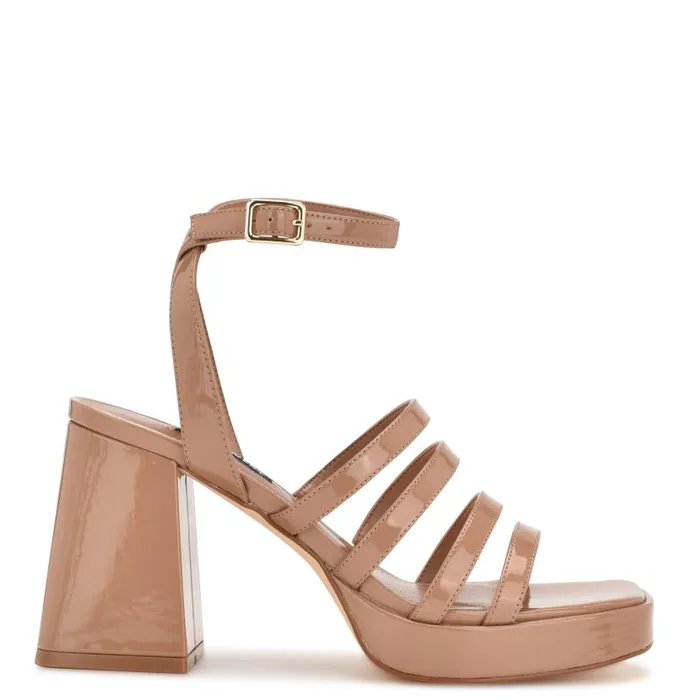 Teriss Strappy Platform Sandals Clay Patent Women Nine West Sandals
