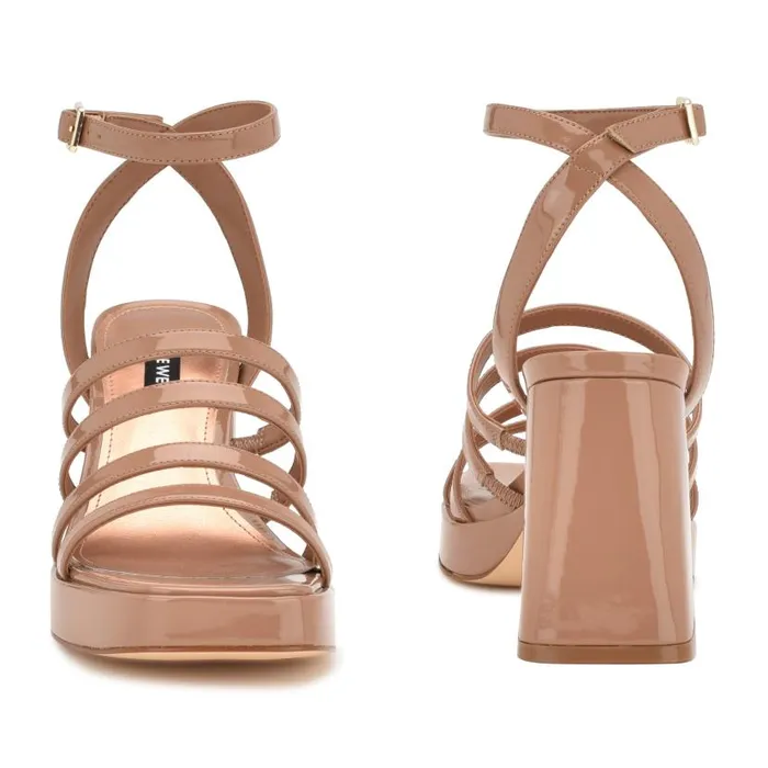 Teriss Strappy Platform Sandals Clay Patent Women Nine West Sandals