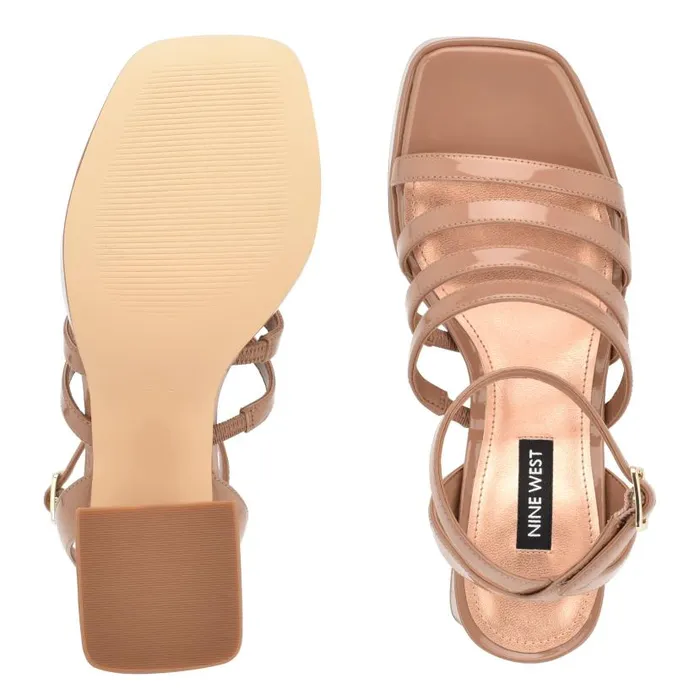Teriss Strappy Platform Sandals Clay Patent Women Nine West Sandals