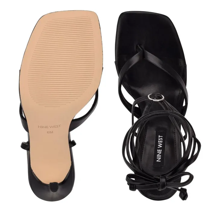 Terrie Ankle Wrap Heeled Sandals Black Women Nine West Heels
