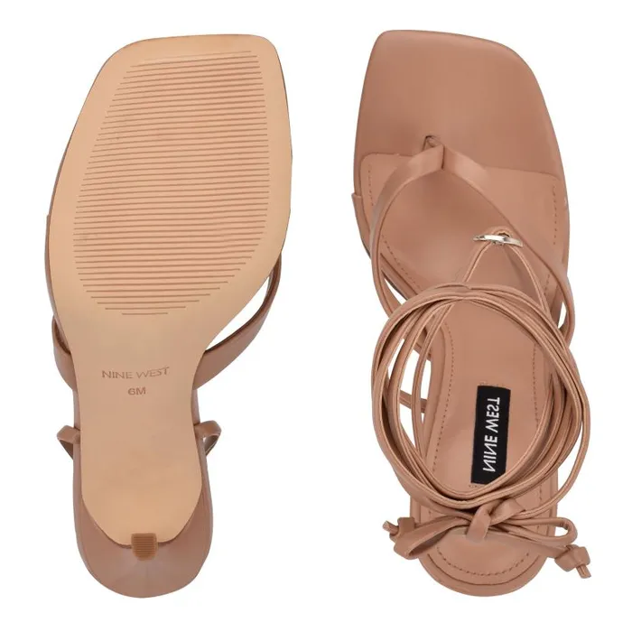Terrie Ankle Wrap Heeled Sandals Nude Women Nine West Heels