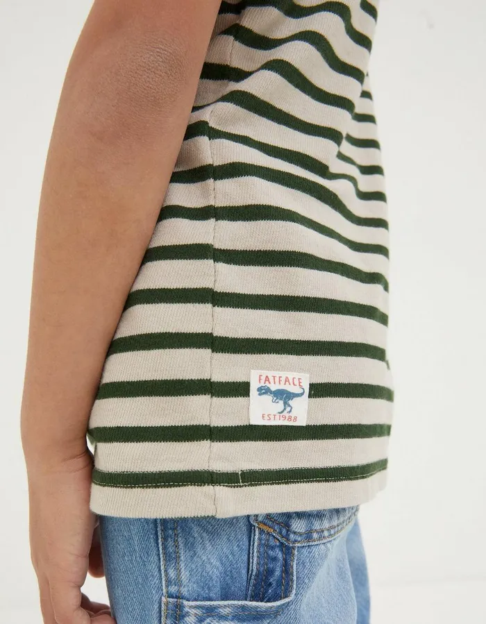 Textured Stripe TShirt Oatmeal Boys FatFace TShirts and Polos