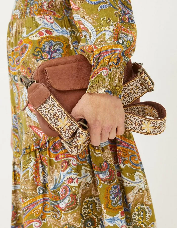 The Oslo Camera Bag Ornate Strap Tan Women FatFace Bags and Purses