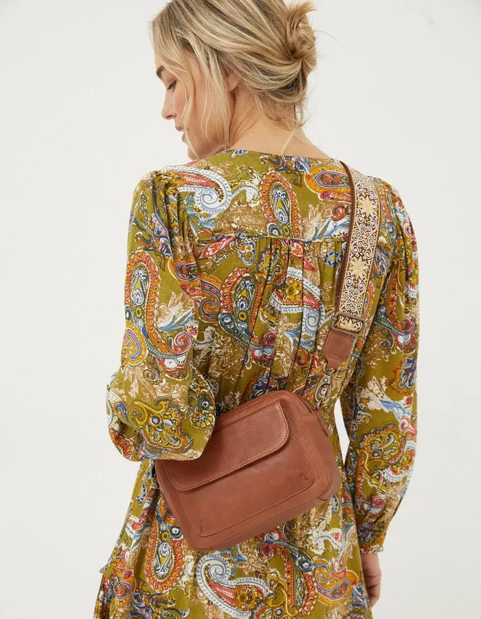 The Oslo Camera Bag Ornate Strap Tan Women FatFace Bags and Purses