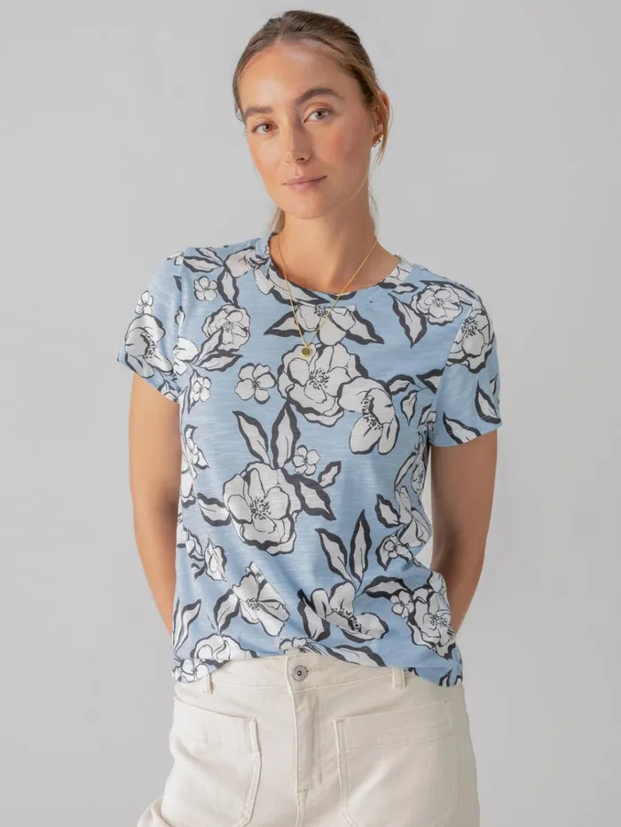 The Perfect Tee Blue Bliss Floral Women Sanctuary Clothing Tees and Tops
