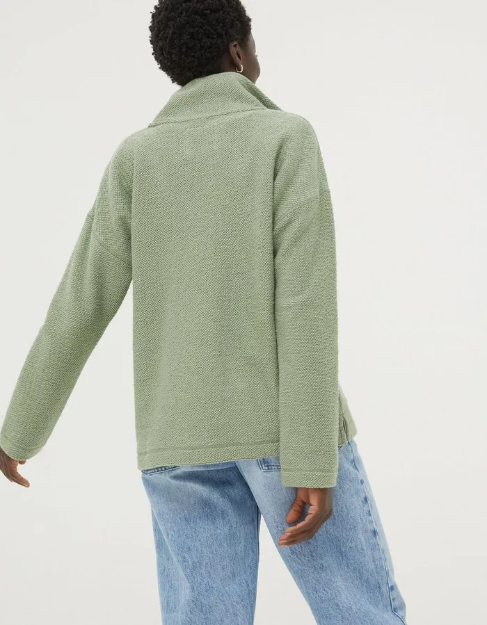 Thea Half Neck Sweatshirt Sage Green Women FatFace Sweatshirts and Hoodies
