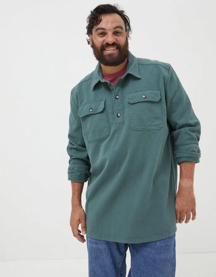 Thompson Smock Overshirt Green Men FatFace Shirts