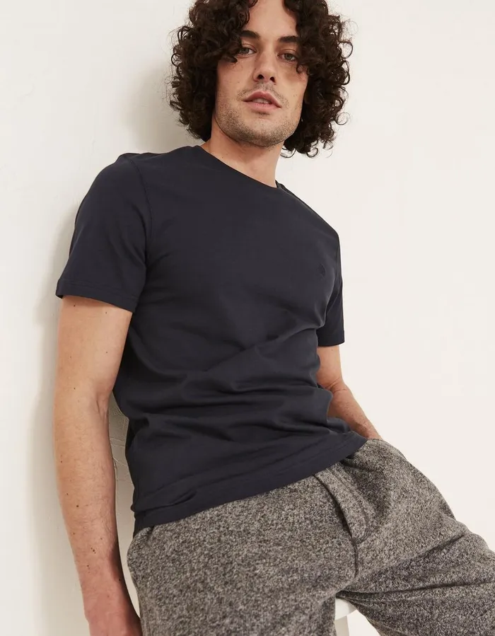 Three Pack Crew Neck TShirts Blue Men FatFace Nightwear and Pyjamas