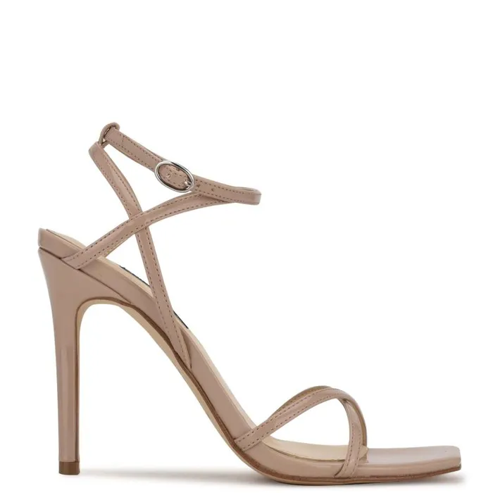 Tidle Ankle Strap Sandals Barely Nude Women Nine West Heels