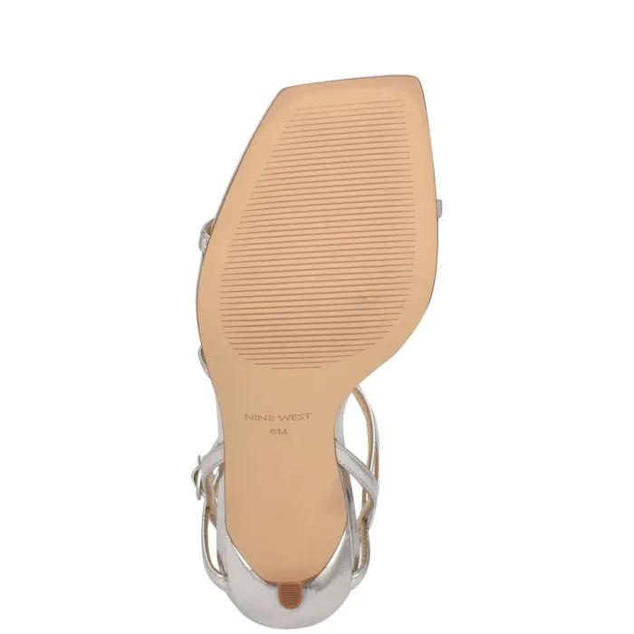 Tidle Ankle Strap Sandals Silver Women Nine West Sandals