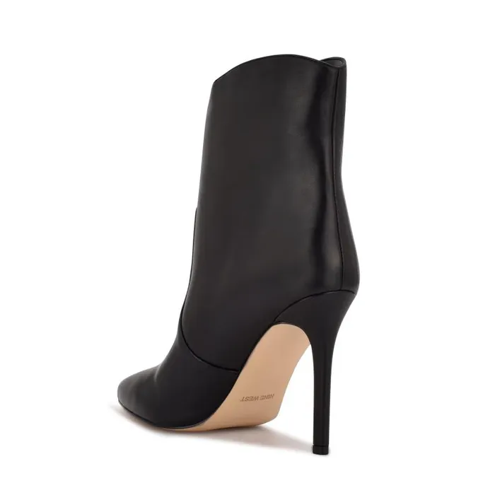 Tolate Dress Booties Black Leather Women Nine West Heels