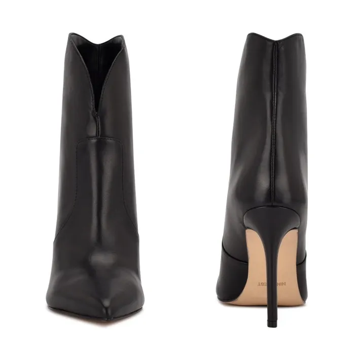 Tolate Dress Booties Black Leather Women Nine West Heels