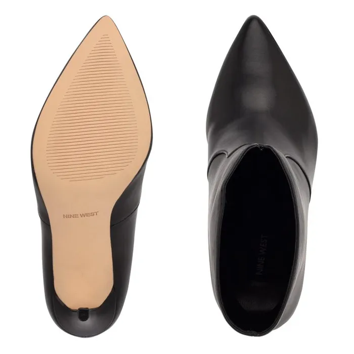 Tolate Dress Booties Black Leather Women Nine West Heels