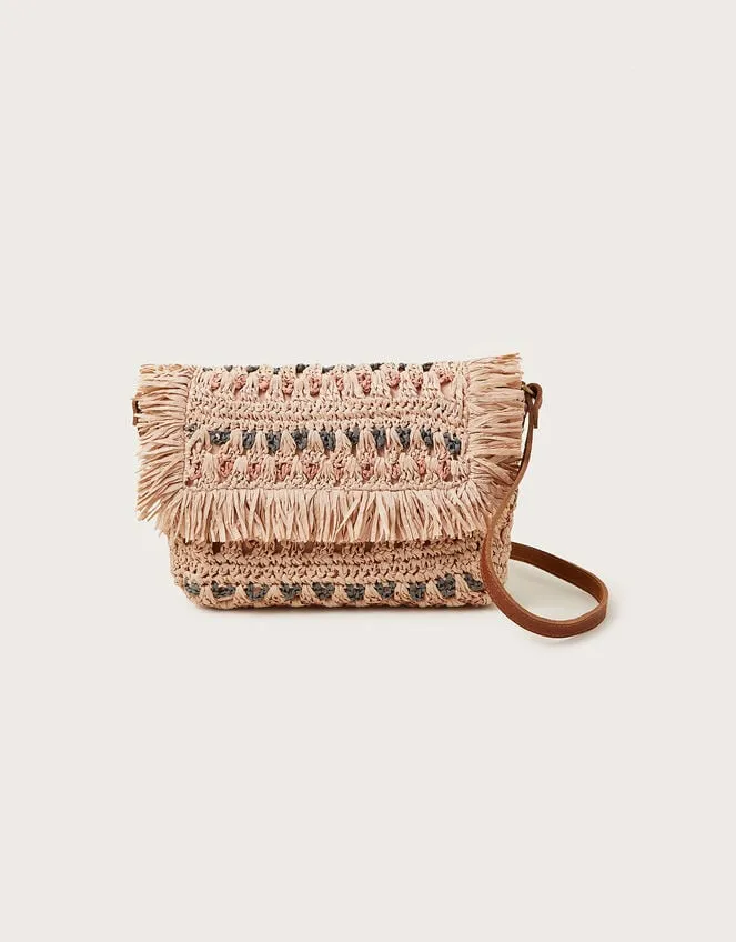 Tonal Raffia CrossBody Bag Women Monsoon Bags and Purses