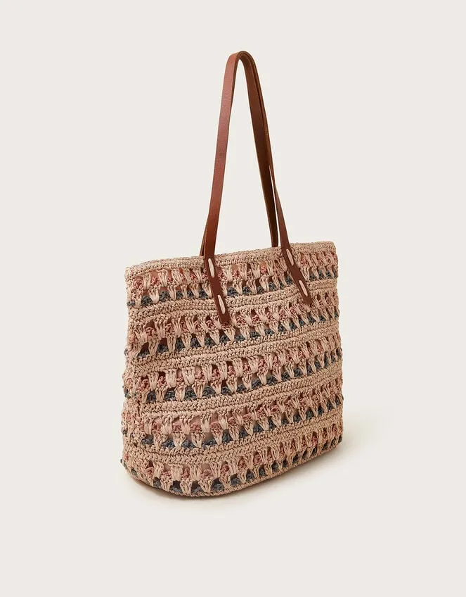 Tonal Raffia Shopper Bag Women Monsoon Bags and Purses