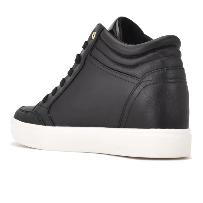 Tons High Top Hidden Wedge Sneakers Black Women Nine West Sneakers