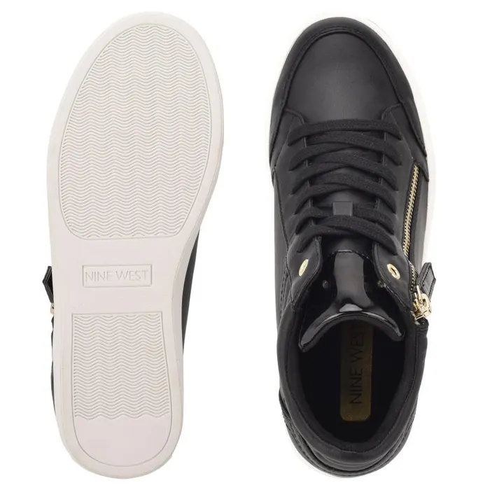 Tons High Top Hidden Wedge Sneakers Black Women Nine West Sneakers
