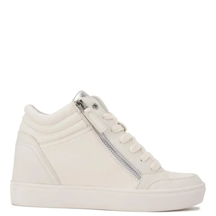 Tons High Top Hidden Wedge Sneakers Whitesilver Women Nine West Sneakers