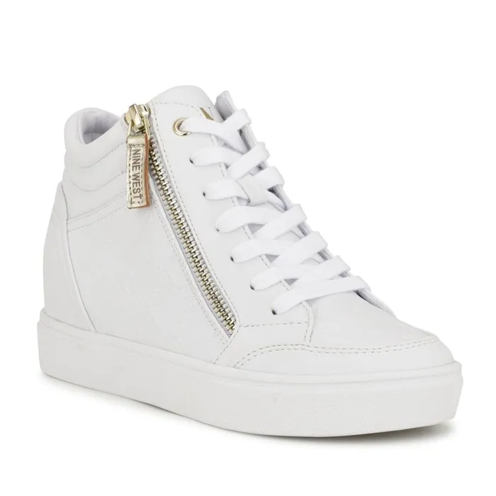 Tons High Top Hidden Wedge Sneakers White Women Nine West Sneakers