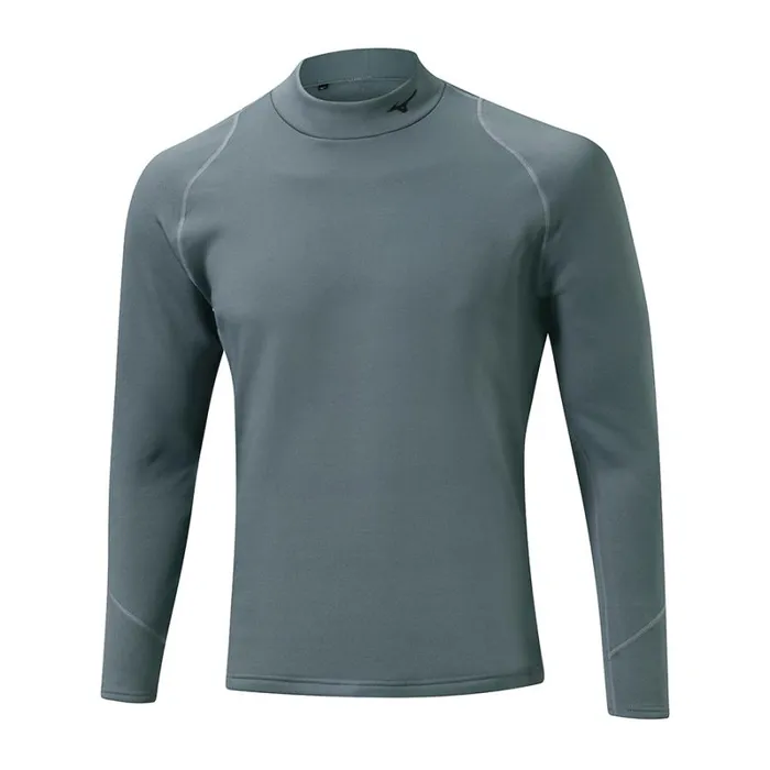 Tops Men Mizuno Breath Thermo Biogear Base Layer Charcoal Grey