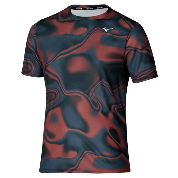 Tops Men Mizuno Core Graphic Tee Mineral Redblack