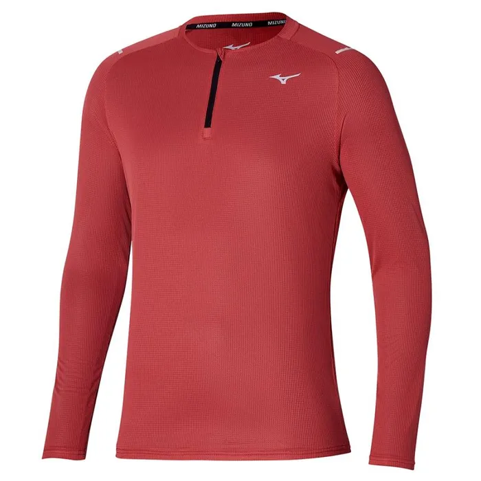 Tops Men Mizuno Dryaeroflow Ls Hz Mineral Red