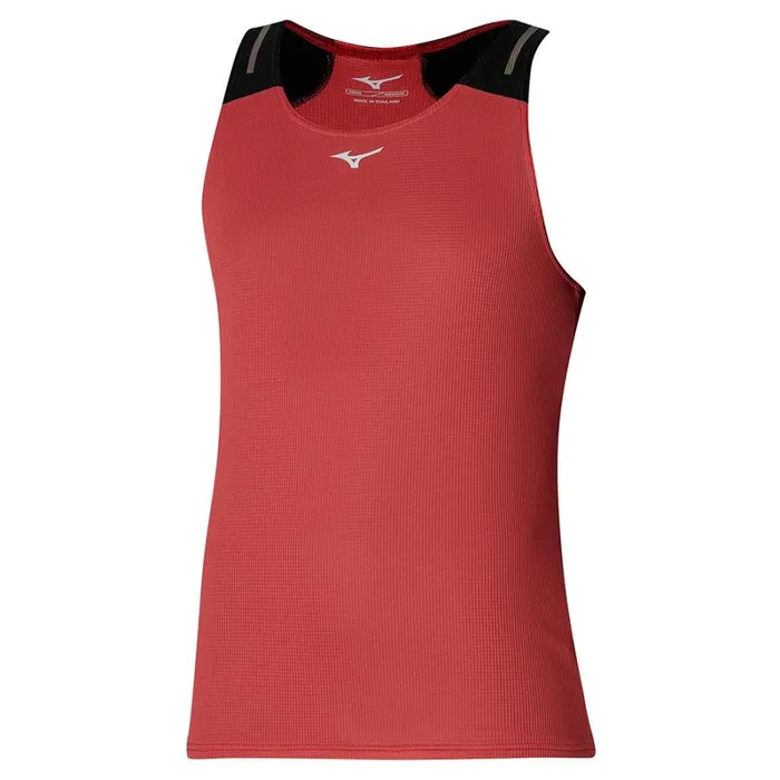 Tops Men Mizuno Dryaeroflow Tank Mineral Redblack