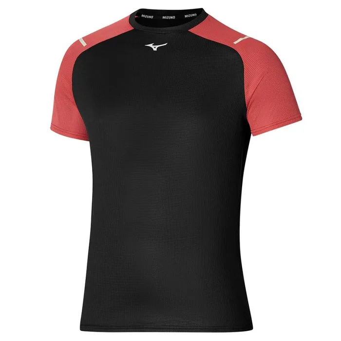 Tops Men Mizuno Dryaeroflow Tee Blackmineral Red