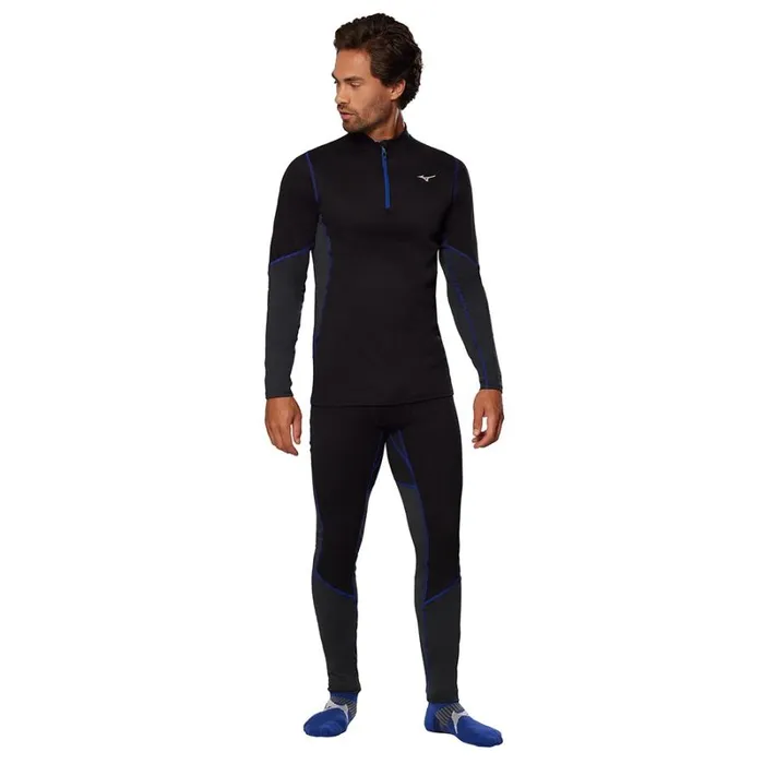 Tops Men Mizuno Merino Wool HZ Blacksurf Blue Tops Men Mizuno Merino Wool HZ Blacksurf Blue