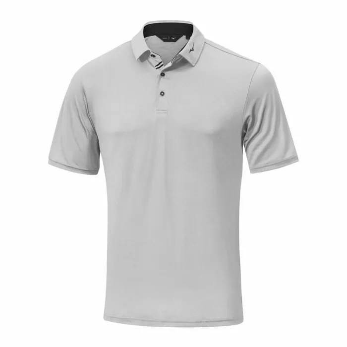 Tops Men Mizuno Move Tech Quick Dry Polo Light Grey