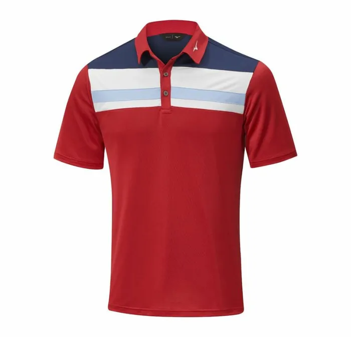 Tops Men Mizuno Quick Dry Citizen Polo Red