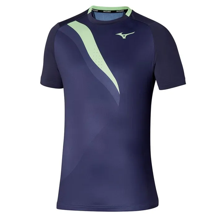 Tops Men Mizuno Release Shadow Graphic Tee Evening Blue