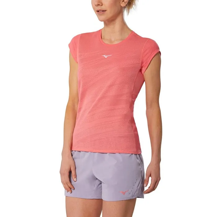 Tops Women Mizuno Aero Tee Sunkissed Coral