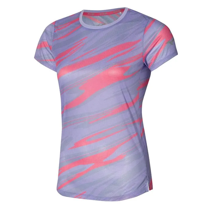 Tops Women Mizuno Dryaeroflow Graphic Tee Pastel Lilac