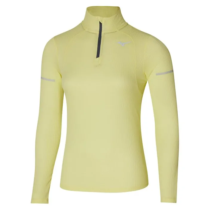 Tops Women Mizuno Dryaeroflow Ls Hz Pale Lime Yellow