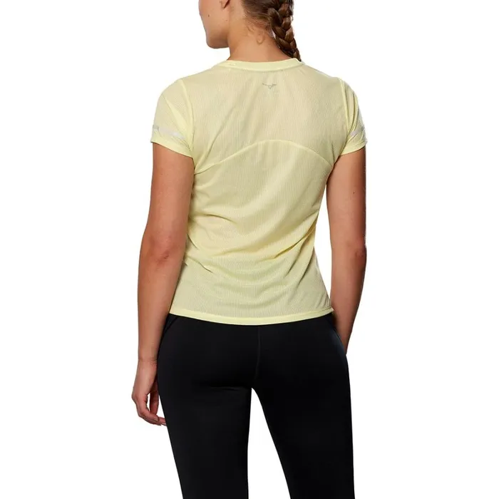 Tops Women Mizuno Dryaeroflow Tee Pale Lime Yellow