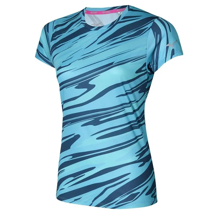 Tops Women Mizuno Impulse Core Graphic Tee Maui Blue
