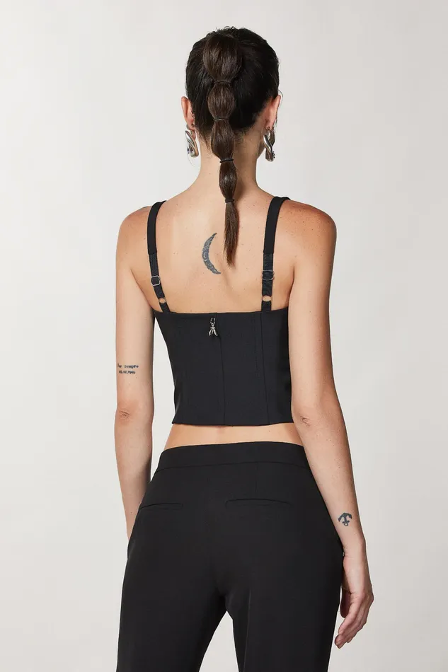 Tops Women Patrizia Pepe Bustier Top Nero
