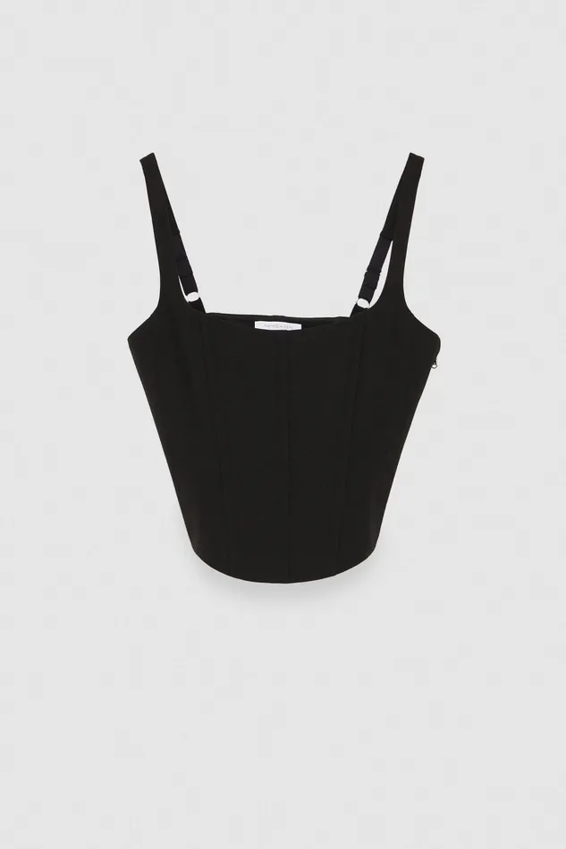 Tops Women Patrizia Pepe Bustier Top Nero
