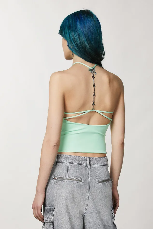 Tops Women Patrizia Pepe Jersey Sleeveless Top Planet Green