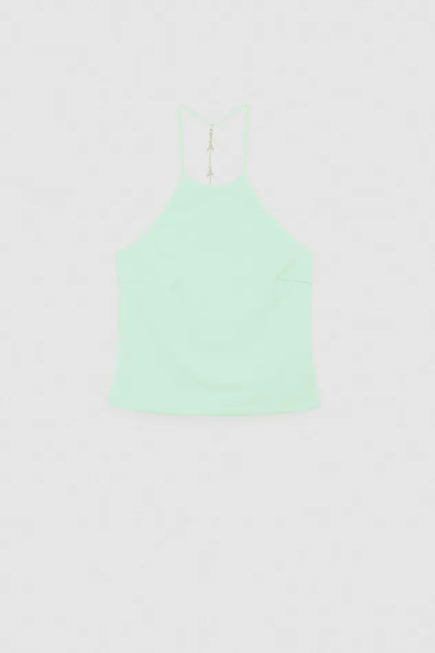 Tops Women Patrizia Pepe Jersey Sleeveless Top Planet Green