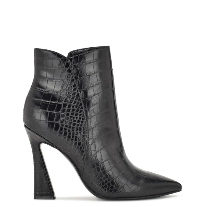 Torrie Dress Booties Black Croco Women Nine West Boots and Booties