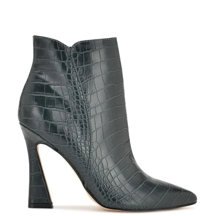 Torrie Dress Booties Emerald Green Croco Women Nine West Boots and Booties