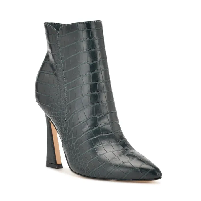 Torrie Dress Booties Emerald Green Croco Women Nine West Boots and Booties