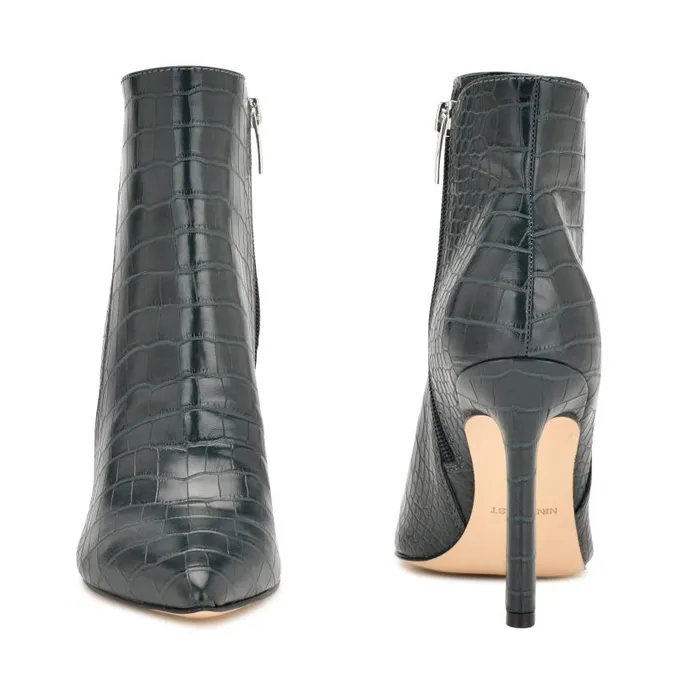 Torrie Dress Booties Emerald Green Croco Women Nine West Boots and Booties