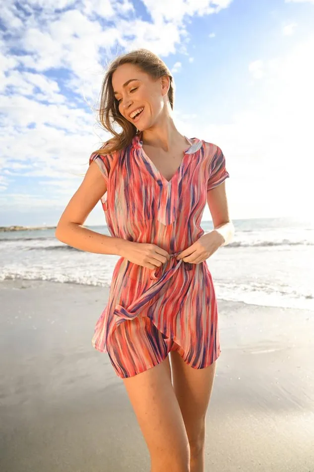 Tunic Swim Graphic Print PINK KAREN Women Molly Bracken Beachwear