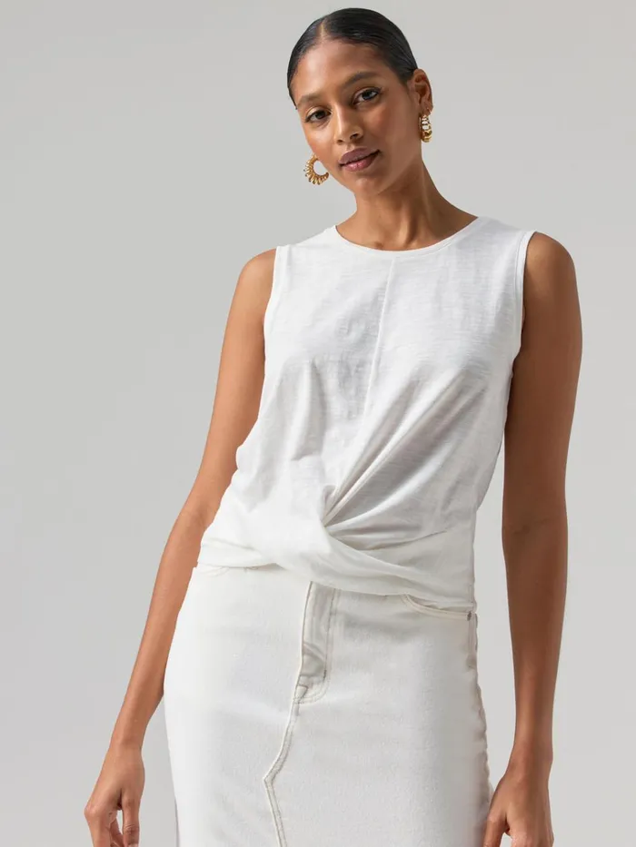Twisted Tank White Women Sanctuary Clothing Tees and Tops