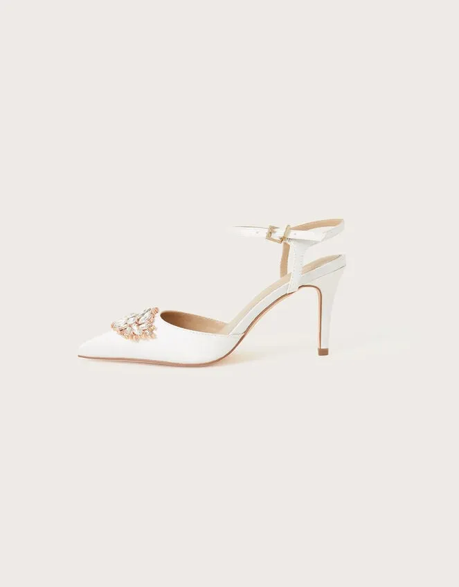 TwoPart Diamante Trim Bridal Shoes Ivory Women Monsoon Heels